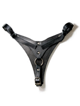 Load image into Gallery viewer, Rouge Black Leather Adjustable Pegging Dildo Compatible Harness