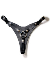 Load image into Gallery viewer, Rouge Black Leather Adjustable Pegging Dildo Compatible Harness