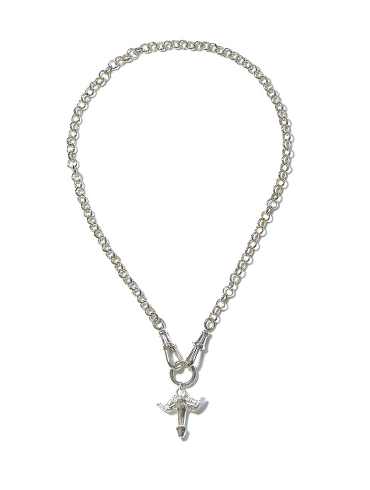 The Feltt Silver Fascinus Phallic Pendant Charm WIth Chain Necklace