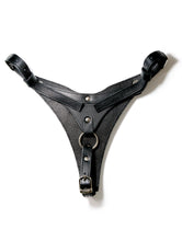 Load image into Gallery viewer, Rouge Black Leather Adjustable Pegging Dildo Compatible Harness

